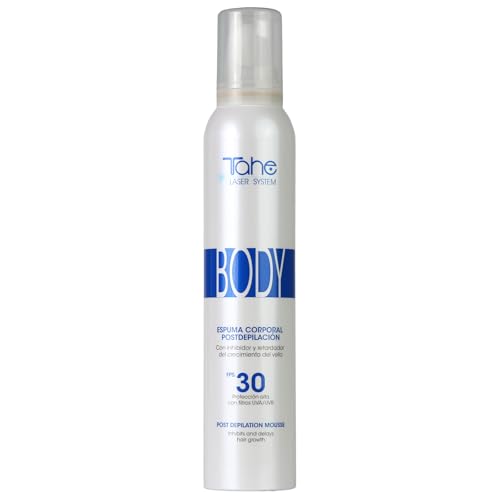 Tahe Laser System Espuma corporal Post-depilación con retardador del crecimiento del vello, FPS 30, 200 ml