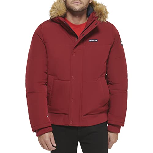 Image of Tommy Hilfiger Men's Arctic Cloth Quilted Snorkel Bomber Jacket (Standard and Big & Tall)