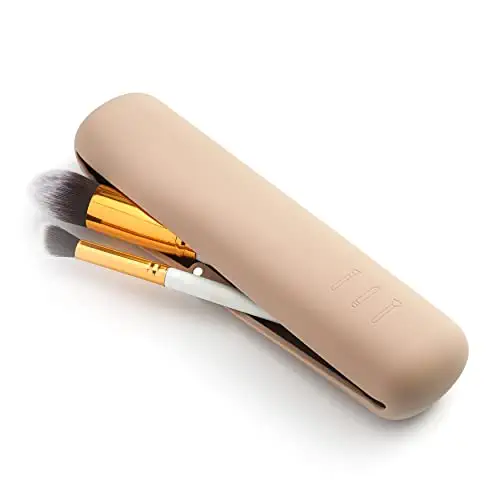 CORNERIA Magnet Buckle Makeup Brush Holder, Portable Silicone Makeup Brush Case Eco-Friendly for Business
