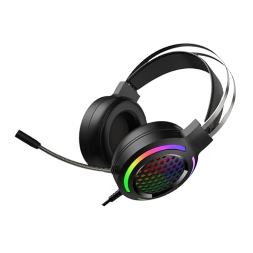 Casque de jeu filaire RGB isolé avec microphone léger