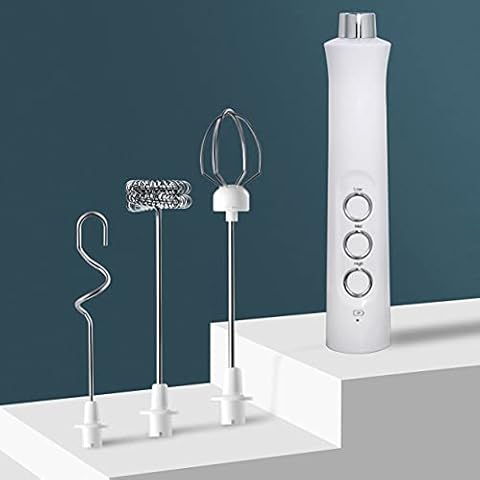 Nefelibata Milk Frother Handheld,Wireless Base Charging Coffee Frother,3 Speed Mode Handheld Foam Maker for Coffee, Milk, Eggs and Drinks(White) Cover