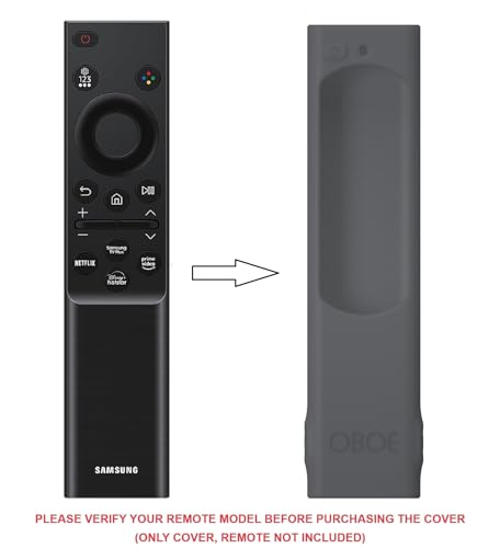 Image of Oboe Silicone Tv Remote Cover Compatible with Samsung Smart Tv Remote BN59-01311 Samsung QLED TV Remote Half Wrap Protective Case with Loop (G-Dark Grey) [Remote NOT Included]
