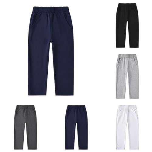 Boys School Uniform Pants Kids Uniform Pants Elastic Waist Pull-on Straight Leg Dress Pant for Casual