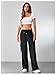 SOLY HUX Women's Cargo Sweatpants Wide Leg Baggy Parachute Pants Y2K High Waisted Track Pants Streetwear Black Striped S
