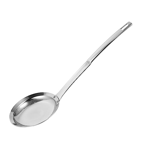 SOLUSTRE Stainless Steel Strainer Spoon Fine Mesh Fat Skimmer for Healthy Cooking Deepening Spoon with Creative Design Dishwasher Safe Food Strainer for Hot Pot Frying