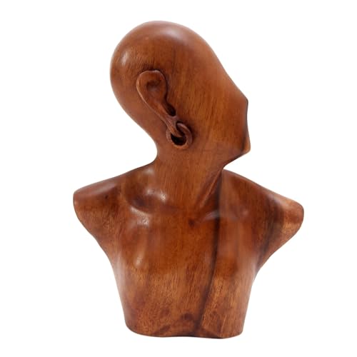 Escultura de mujer moderna en madera Suar de 9 pulgadas