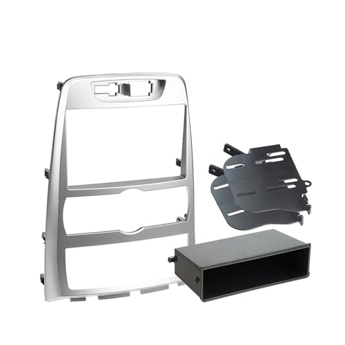 Scosche HY1628SB Double DIN or Single DIN with Storage Pocket Radio Install Dash Kit Compatible with Select 2009-12 Hyundai Genesis with Auto A/C - Car Stereo Installation Kit - See Fit Guide Image