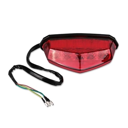 Feu stop arrière de moto 12V triangulaire avec éclairage de plaque d'immatriculation