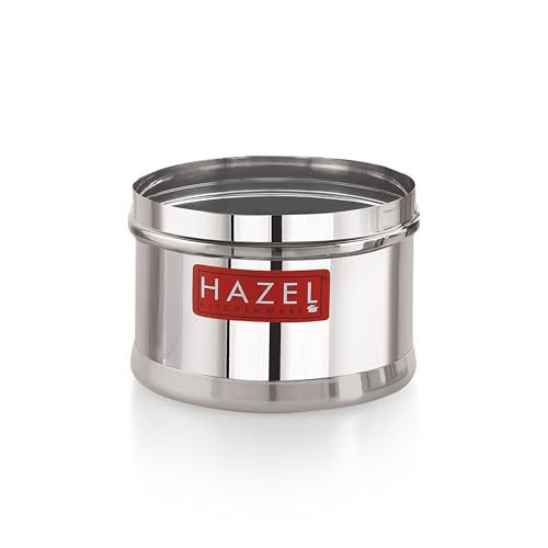 Image of HAZEL Stainless Steel Masala Containers Set of 6 | 700ML Airtight See Through Lid | SS Kitchen Storage Boxes for Spices, Pulses, Dry Fruits