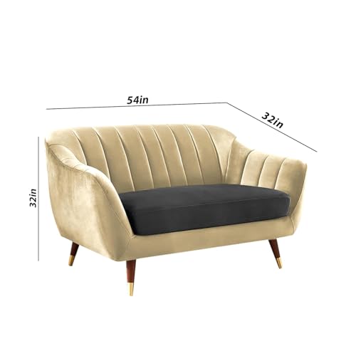 Image of Atticus 3+2 Seater Sofa Set for Living Room (Cream Black Colour) Premium Fabric Sofa