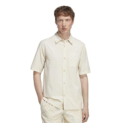 adidas Originals Monogram All Over Print Short Sleeve Woven Sand Strata LG