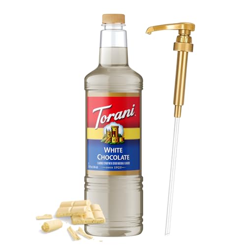 Image of Torani White Chocolate Syrup 1L with Pump - Lattes & Mochas
