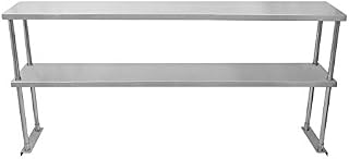 Double Tier Shelving for 5ft Catering Prep Table Commercial Kitchen Bench Overshelf Stainless Steel Heavy-duty 150 x 75 x 30cm (WxHxD)