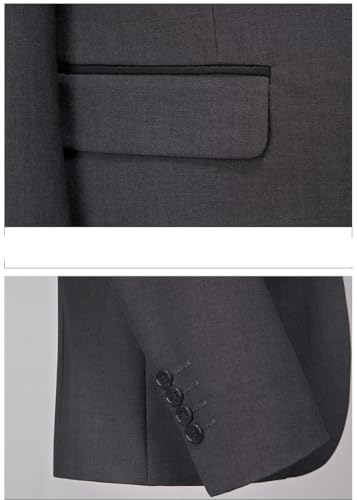 Men’s 3 Piece Slim Fit Formal Business Suit Set Pants Vest Tuxedo for Prom Wedding Dinner Graduation(Black,XXXXX-Large)2