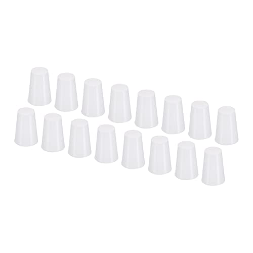 YOKIVE 20Pcs Silicone Rubber Stoppers, Tapered Plugs with High-Temperature Resistance | Protect Hole, Great for Lab Industry (White, 11mm to 15mm)