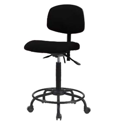 ThomasECOM FHBCH-RT-T0-A0-RG-F42 Fabric High Bench Height Chair with Round Tube Base without Tilt without Arms, Glides, Black