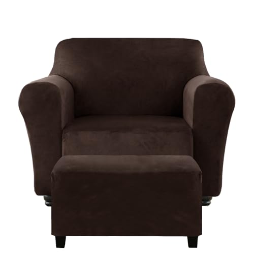 KSLHRCB Chair and Ottoman Cover Set, Armchair and Ottoman Velvet