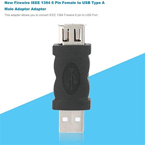 #73331B For Firewire Ieee 1394 6 Pin Female F To Usb M Male Adaptor Converter Joiner Pc #TOP7