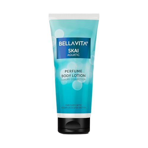 Bella Vita Luxury Skai Aquatic Perfume Body Lotion for Nourishing, Hydrating, Soft, Supple and Healthy Skin with Argan Oil, Shea Butter 200 Ml