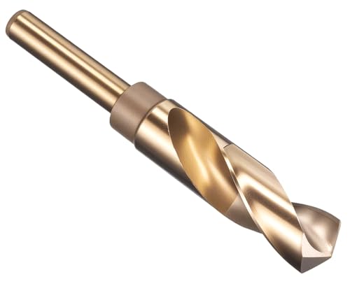 NACX 22.5mm Reduced Shank Cobalt Drill Bit, HSS 6542 High-Speed Steel Twist Drill Bits with 1/2” Shank for Metal Plastic Wood