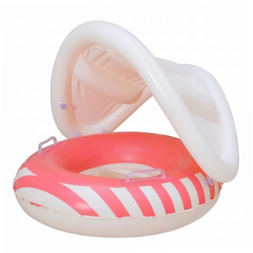 Flotadores para bebés de PVC duradero con parasol ajustable y asa fuerte