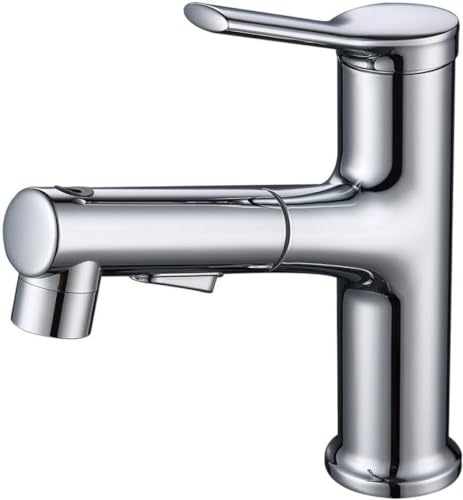 Mitigeur de lavabo rétractable en chrome brillant haut de gamme