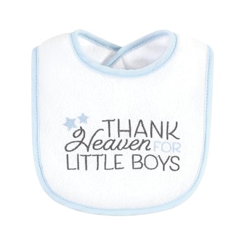 Image of Hudson Baby Unisex Baby Fiber Filled Drooler Bibs 3pk, Thank Heaven Blue Stars, One Size