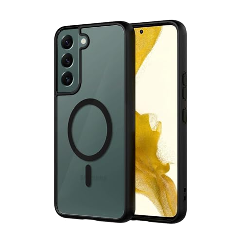 Image of Amazon Brand - Solimo Thermoplastic Polyurethane Case Compatible with Mag-Safe Wireless Charging Slim Back Cover with Inner Magnetic Ring for Samsung Galaxy S22 5G - Black