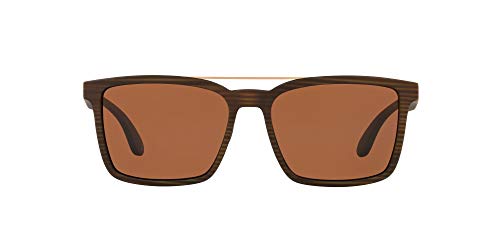 Native Eyewear Four Corners Rectangular Sunglasses, Wood/Brown Polarized, 56 mm