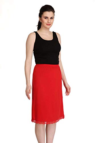 Image of Splash Cotton Rich Regular Skirt Slip for Women - Knee Length