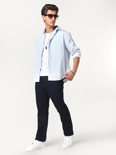 Image of Urbano Fashion Men's Straight Fit Heavy Washed Denim Jeans Stretchable