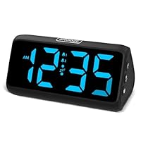 Netzu Digital Alarm Clocks for Bedrooms, Loud Alarm Clock with Dual Alarms, Bold Digits, 5 Dimmers, 4 Volumes, Snooze, Bedside Clock for Deep Sleepers Kids Teens Seniors, Plug in Clock, Easy to Set