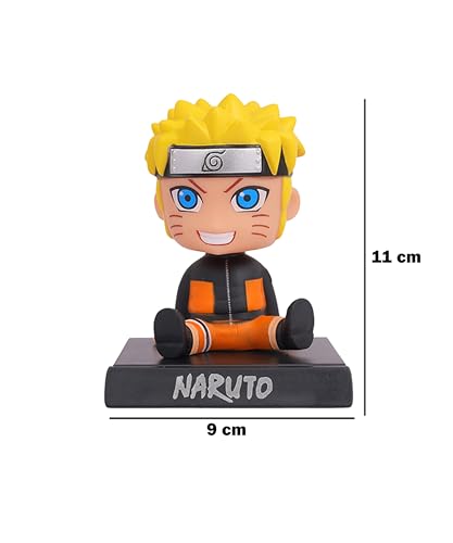 Image of Daiyamondo Polyvinyl Chloride Super Hero Anime Action Figure Bobble Head for Car Dashboard Office & Study Table Decoration for Everyone (Naruto, 9 Cm, 7.5 Cm)