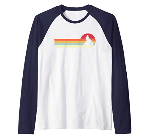 Regalo de quad de estilo retro vintage para pap Camiseta Manga Raglan