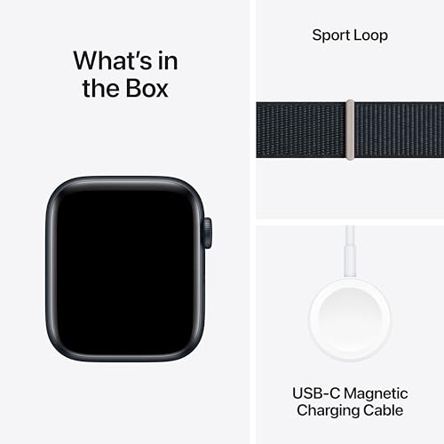 Image of Apple Watch SE (2nd Gen) [GPS + Cellular, 44mm] - Midnight Aluminum Case with Midnight Sport Loop Band, M /L (Renewed)