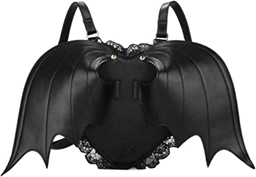 THEE PU Mochila en Forma Corazón con Murciélago Alas