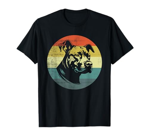 Retro Vintage Design American Pitbull Terrier Dog T-Shirt