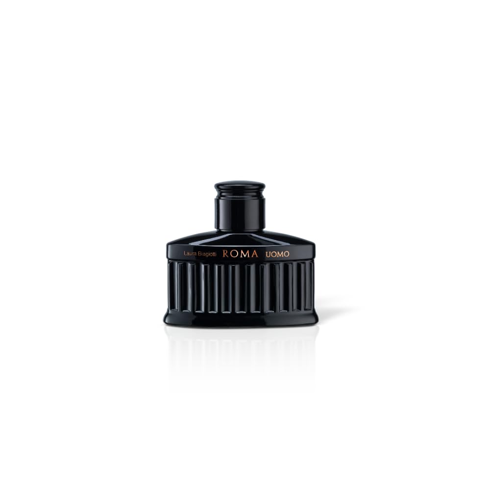 Laura Biagiotti – Roma Uomo Nero Estremo Eau de Parfum Intense 40 ml – Profumo Uomo – Fragranza Fougère Ambrata Legnosa – Note Intense e Profonde – Flacone di Colore Nero Ispirato al Pantheon Romano