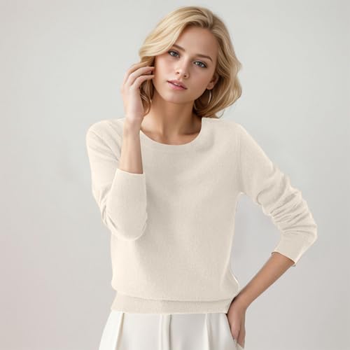 Cashmere Sweaters for Women Lightweight Long Sleeve Knit Pullover Sweater - image 2