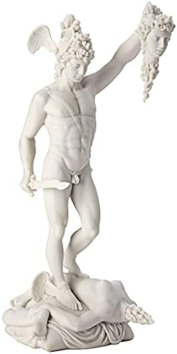 Design Toscano Perseus Beheading Medusa Greek Gods Statue, Marble Polyresin, White, 30.5 cm