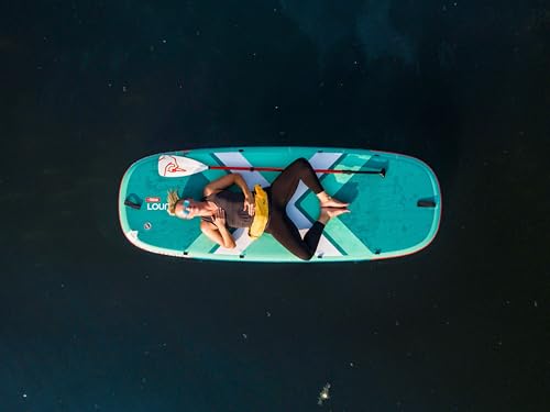 Pelican LoungeBoard Inflatable SUP - Recreational Stand Up Paddle Board - Yoga and Adventure Ready - Bag & Paddle Included - 9ft - Turquoise - image 4