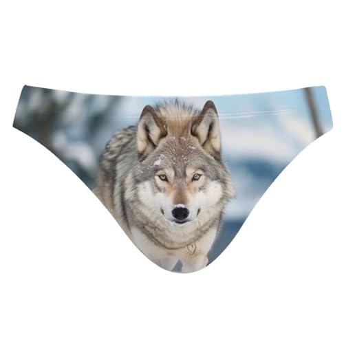 Wolf Men's Swimwear Sexy Bikini Solid Siwmming Briefs L 20854137