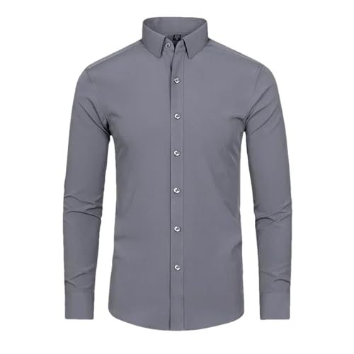 Chemise à manches longues avec poche élastique boutonnée homme coloris gris casual
