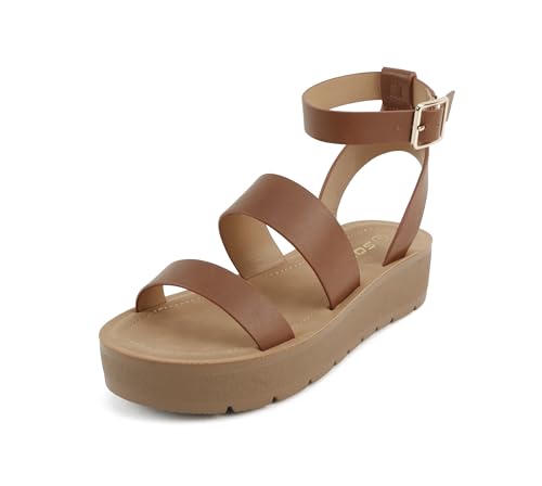 Image of Soda Glory ~ Women Open Toe Multi-Strap Flatform Sandals | Casual Sandals
