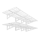 FLEXIMOUNTS 2-Pack 2x6ft 24-inch-by-72-inch Wall Shelf Garage Storage Rack Floating Shelves, White