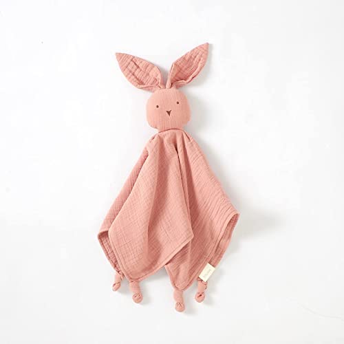 Blumie Bunny Comforter Blanket for Baby 100% Organic Cotton Muslin, Cuddly for boys girls and infants. (Dusty Pink) - Image 2