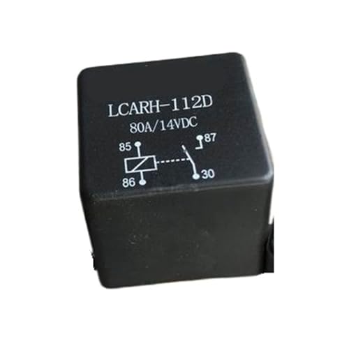 Relé de 5 pines LCARH-112D V7-1C-12V-80A automotriz con su base de conexión
