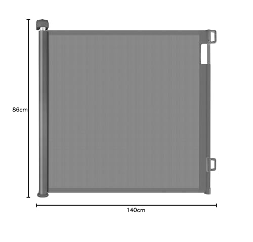 PetHot Treppenschutzgitter & Türschutzgitter Ausziehbar 0-140 cm, türgitter für Babys, Hunde & Katzen – Sicherheitsabsperrgitter für Treppen, Türen, Innen- & Außenbereich, Grau