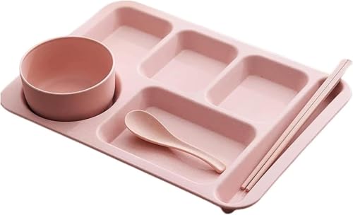 Vexnar ステンレス製 仕切りランチ/ディナープレート コンパートメント皿 割れない 食洗機対応 すくいやすい 離乳食・幼児食・ワンプレート 大人/子供用 小学生向け ベージュ (ピンク)