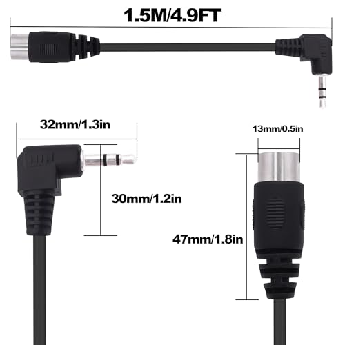 Cable adaptador Jack 3.5mm a MIDI Din 5Pin 1.5m miniatura 2